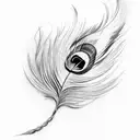 peacock feather in between 2 wings  tattoo design idea