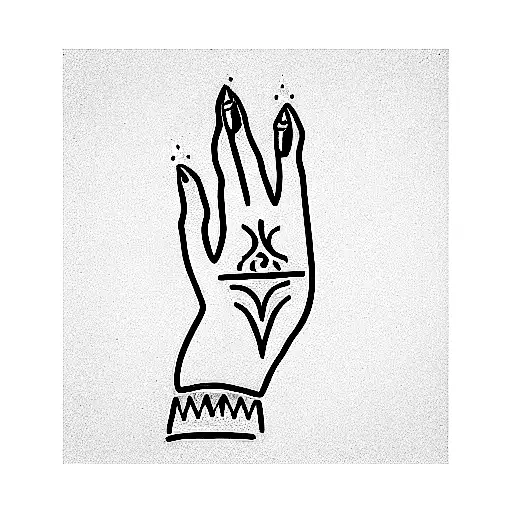 hamsa hand outline tattoo