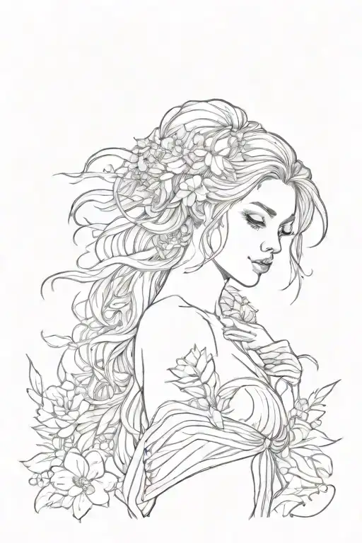 full body Aphrodite realistic sexy girl shoulder tattoo tattoo design idea