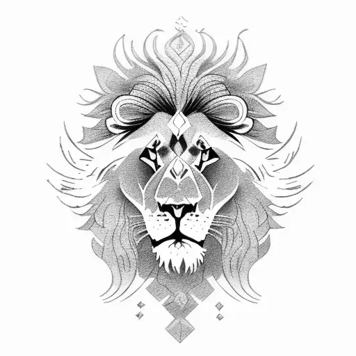 lion and Phoenix  tattoo design idea