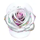 ruby red, amethyst, emerald, yellow topaz, pink rose tattoo design idea