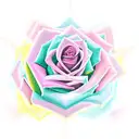 ruby red, amethyst, emerald, yellow topaz, pink rose tattoo design idea