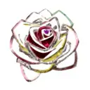 ruby red, amethyst, emerald, yellow topaz, pink rose tattoo design idea