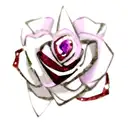ruby red, amethyst, emerald, yellow topaz, pink rose tattoo design idea