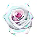 ruby red, amethyst, emerald, yellow topaz, pink rose tattoo design idea