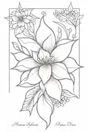 November birth flower and nova star  tattoo design idea