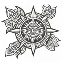 aztec sun tattoo design idea