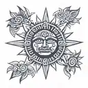 aztec sun tattoo design idea