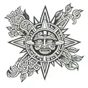 aztec sun tattoo design idea