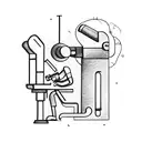 man looking through microscope down at a man looking through a telescope tattoo design idea