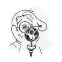 man looking through microscope down at a man looking through a telescope tattoo design idea