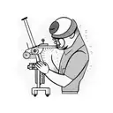 man looking through microscope down at a man looking through a telescope tattoo design idea