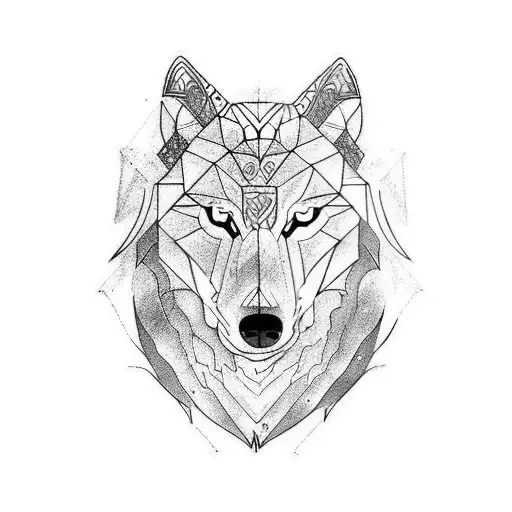 half wolf and warrior tattoo design idea