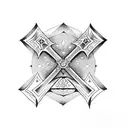 cross sword with moon  tattoo design idea