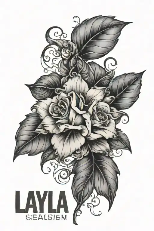 Layla name tattoo design idea
