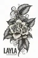 Layla name tattoo design idea