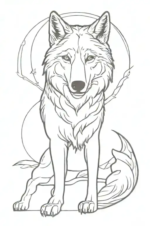 roman wolf silhouette tattoo design idea