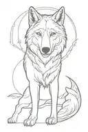 roman wolf silhouette tattoo design idea