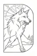roman wolf silhouette tattoo design idea