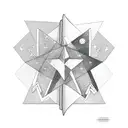 woman's outline holding a book with stars surrounding the book tattoo design idea