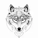 A wolf-themed tattoo with dotwork shading and a moon in the background, symbolizing the gamer's love for gaming and nature tattoo design idea