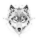 A wolf-themed tattoo with dotwork shading and a moon in the background, symbolizing the gamer's love for gaming and nature tattoo design idea