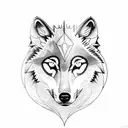 A wolf-themed tattoo with dotwork shading and a moon in the background, symbolizing the gamer's love for gaming and nature tattoo design idea