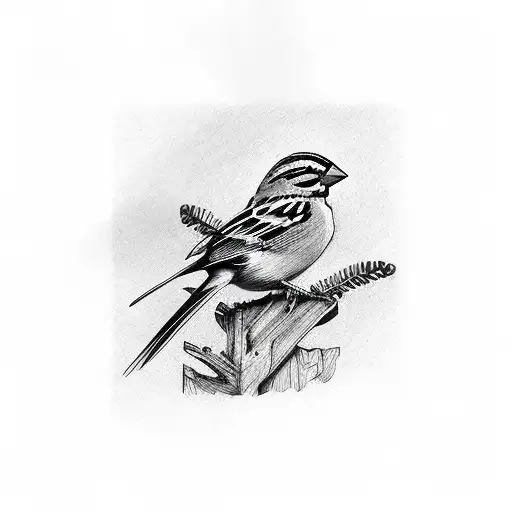 sparrow in beanie tattoo design idea