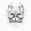 persian cat tattoo design idea