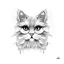 persian cat tattoo design idea
