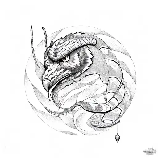 Scorpio with Snake , Wolf , Eagle in earth tattoo design idea