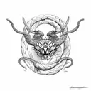 Scorpio with Snake , Wolf , Eagle in earth tattoo design idea