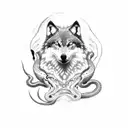 wolf ,Eagle,Snake and universe tattoo design idea
