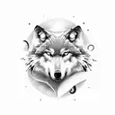 wolf ,Eagle,Snake and universe tattoo design idea