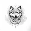 wolf ,Eagle,Snake and universe tattoo design idea