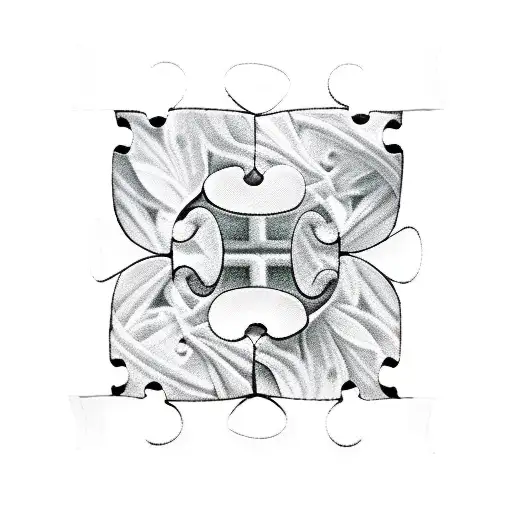 single puzzle piece with shadow tattoo design idea