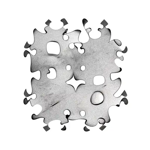 puzzle piece shadow tattoo design idea