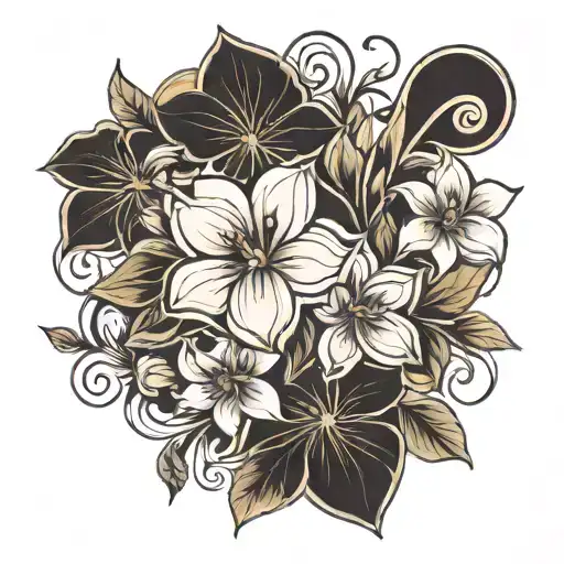 "with love, always" underneath flowers growing tattoo design idea