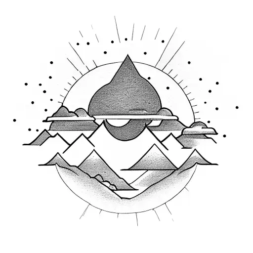 simple sunrise tattoo design idea