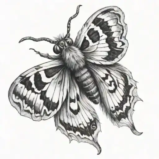 death moth tattoo design idea