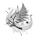 turkey feather tattoo design idea