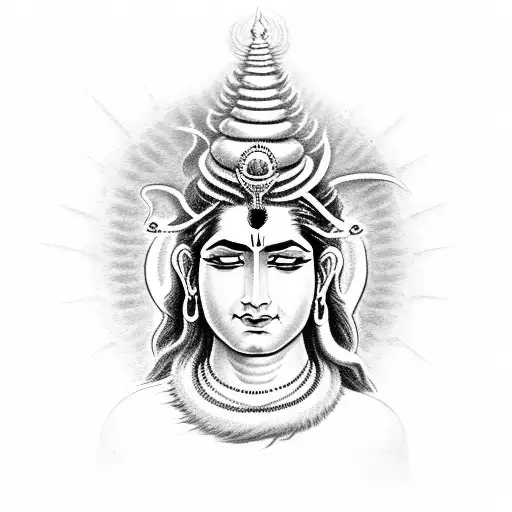 lord shiva with anger tattoo design idea