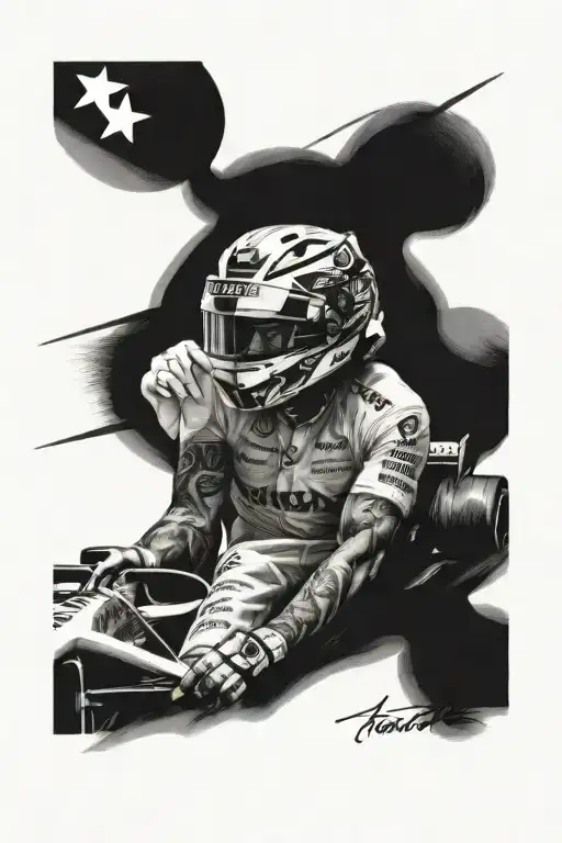 Lewis Hamilton driving tattoo design idea