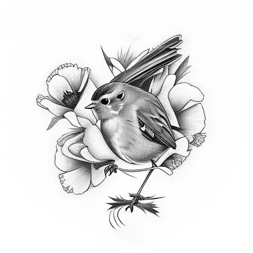 American robin in a suit and tie with a worm in its mouth, american  traditional tattoo art style on Craiyon