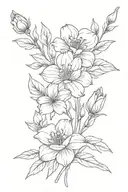birth flower bouquet with July and April  tattoo design idea