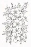 birth flower bouquet with July and April  tattoo design idea