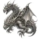 mechanical dragon tattoo design idea