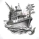 hunting 4wd fishing boat tattoo design idea