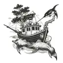 hunting 4wd fishing boat tattoo design idea