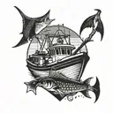 hunting 4wd fishing boat tattoo design idea
